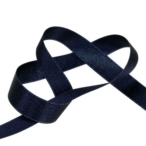 Itens Fita de cetim com mica azul 25mm 20m