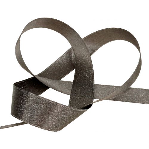 Itens Fita de cetim com mica cinza 25mm 20m