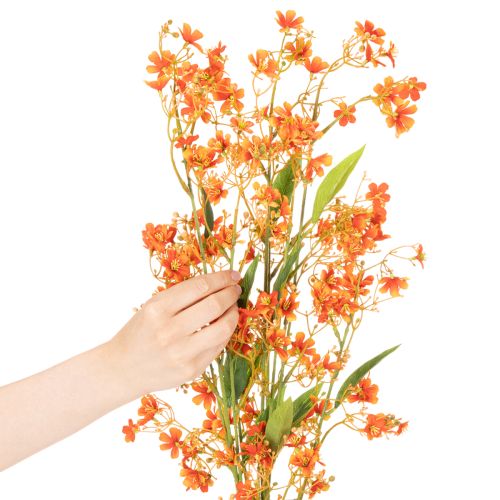 Conjunto de 3 peças com galhos de orquídeas artificiais laranja em filigrana, 110 cm de diâmetro. | Floristik24.pt