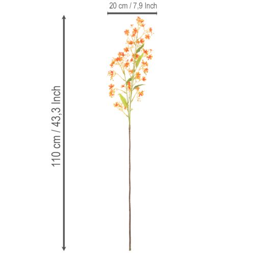 Conjunto de 3 peças com galhos de orquídeas artificiais laranja em filigrana, 110 cm de diâmetro. | Floristik24.pt