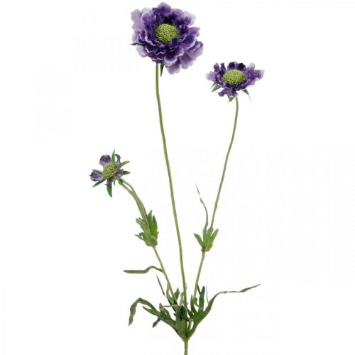 Floristik24 Flor artificial escabiosa roxa H64cm bando com 3 peças