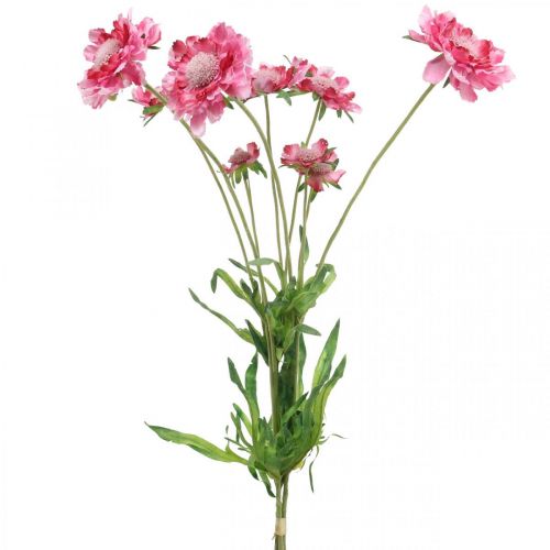 Floristik24 Decoração de flores artificiais, flor artificial escabiosa rosa 64 cm pacote de 3 peças