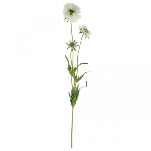Itens Flor artificial escabiose flor branca de jardim ramo H64cm com 3 peças