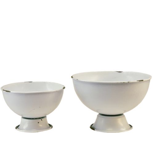 Itens Tigela decorativa copo branco ferrugem Ø15cm Alt.10cm conjunto de 2