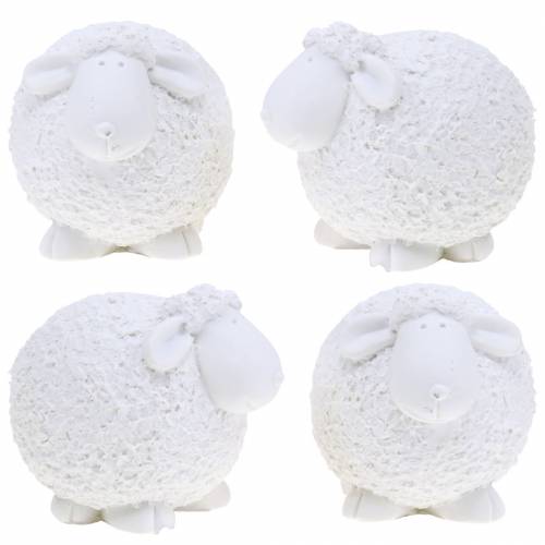 Floristik24 Decoração de Páscoa ovelha branca H7cm 4 unidades
