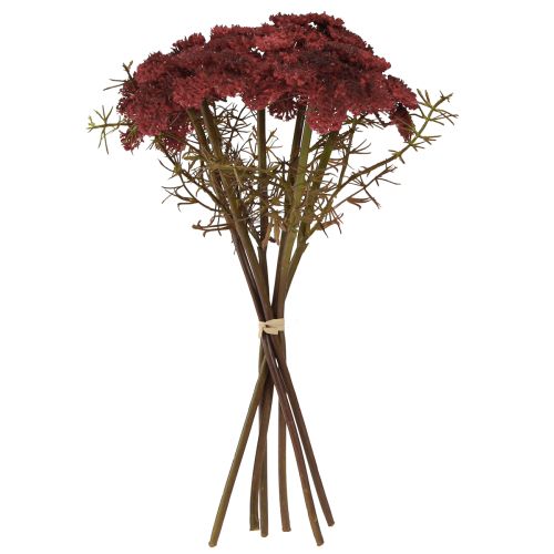 Itens Flores artificiais de mil-folhas vermelhas Achillea artificial H30cm 6 peças