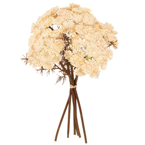 Creme artificial de mil-folhas Achillea flores artificiais 30cm 6 peças
