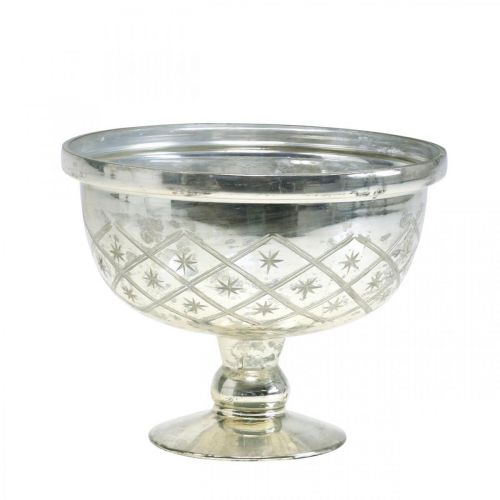 Floristik24 Taça de vidro com pé shabby chic decoração em vidro champanhe Ø17cm H13cm