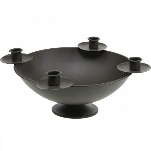 Tigela decorativa castiçal haste castiçal metal marrom Ø34cm