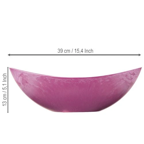 Tigela de plástico rosa, 39 cm x 13 cm, 13 cm de altura. | Floristik24.pt