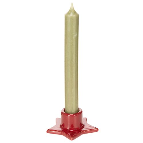 Castiçal em formato de estrela para velas finas, Advento e Natal, 8 cm, 2 peças | Floristik24.pt