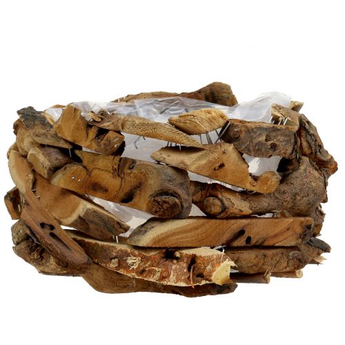 Floristik24 Pedaços de tigela de madeira natural Ø32cm Alt.16cm