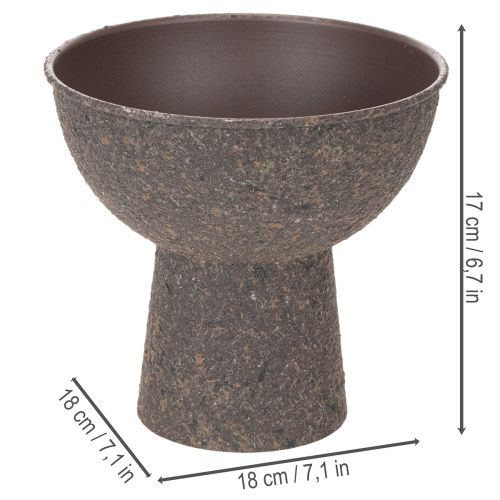 Vaso redondo para plantas com base, 18 cm | Floristik24.pt