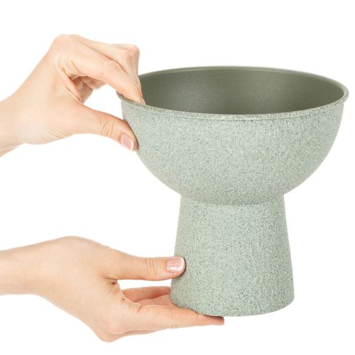 Vaso redondo moderno com base alta, 18 cm | Floristik24.pt