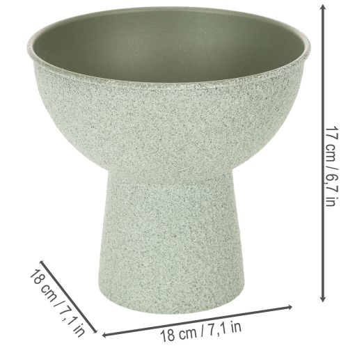 Vaso redondo moderno com base alta, 18 cm | Floristik24.pt