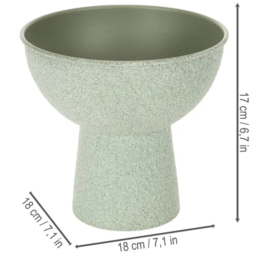 Vaso redondo moderno com base alta, 18 cm | Floristik24.pt
