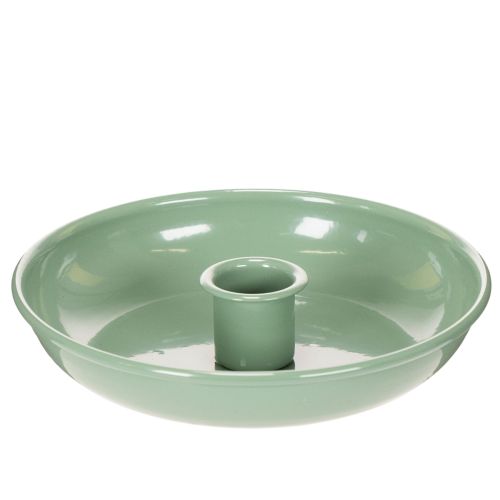Castiçal decorativo de metal verde, para velas finas, 13 cm