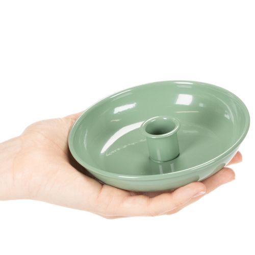 Castiçal decorativo de metal verde, para velas finas, 13 cm | Floristik24.pt