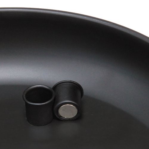 Itens Tigela com castiçal magnético preto Ø33cm Alt.7,5cm