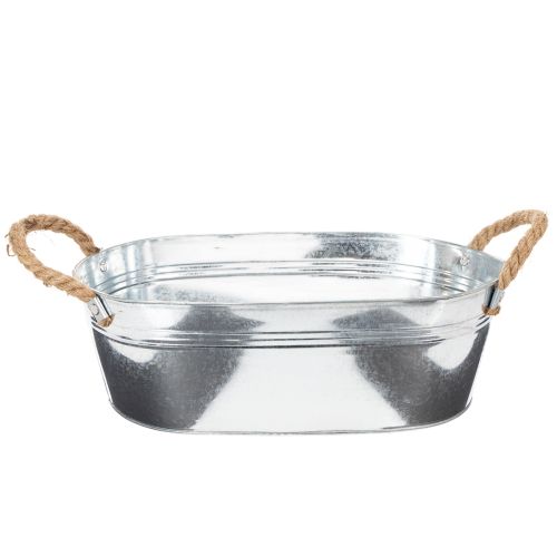 Tigela oval 35cm x 21,5cm x 11,5cm, zinco brilhante comprar | Floristik24.pt