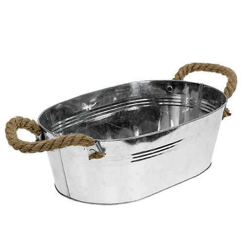 Itens Tigela oval 35cm x 21,5cm A11,5cm Zinco brilhante
