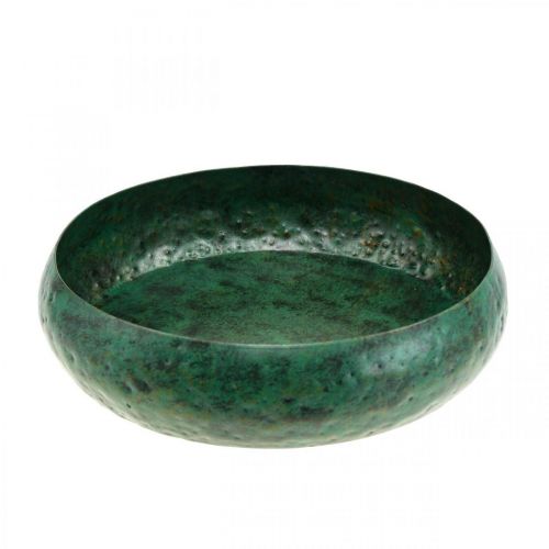 Floristik24 Tigela decorativa verde antiga Tigela decorativa metal Ø25.5cm H6cm