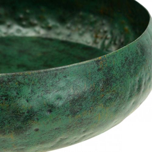Floristik24 Tigela decorativa verde antiga Tigela decorativa metal Ø25.5cm H6cm