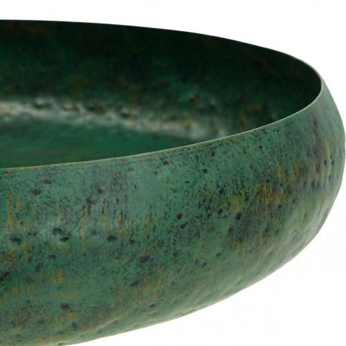 Floristik24 Tigela decorativa verde antiga Tigela decorativa metal Ø32cm H7cm