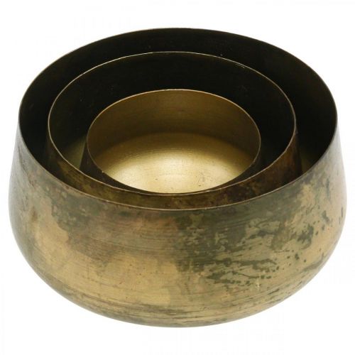 Itens Tigela decorativa em metal latão Ø20/16.5/12.5cm conjunto de 3