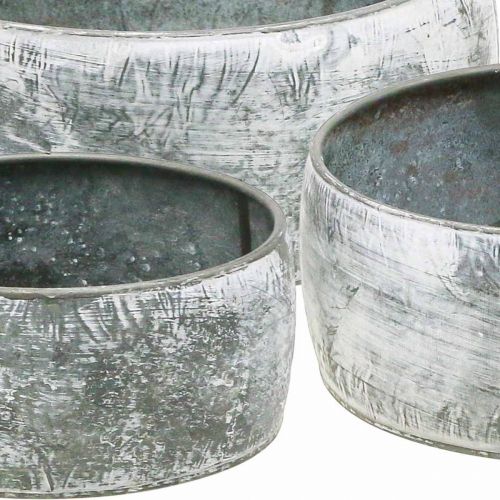 Floristik24 Tigela decorativa de metal redonda cinza Ø22/18,5/14,5cm