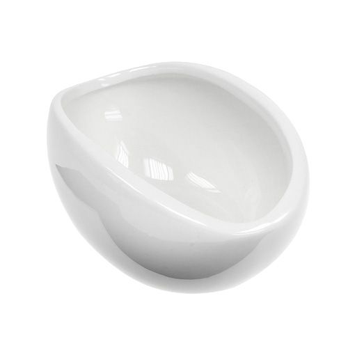 Floristik24 Tigela decorativa de cerâmica 15 cm x 9,5 cm Alt 7 cm branco 4 unidades