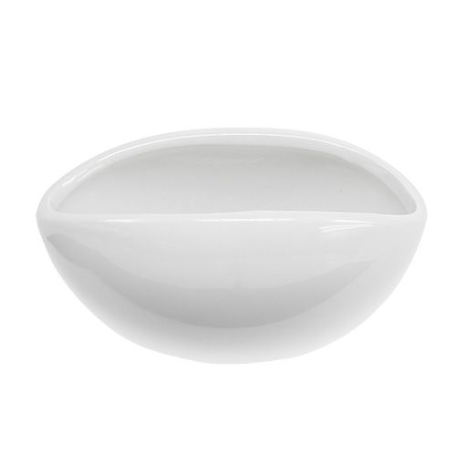 Floristik24 Tigela decorativa de cerâmica 15 cm x 9,5 cm Alt 7 cm branco 4 unidades