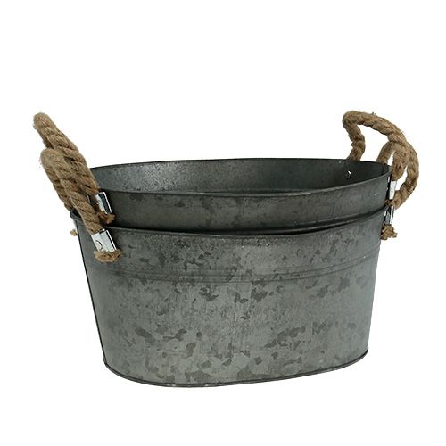 Floristik24 Tigela oval antigo 28 x 17cm H12cm 2pcs