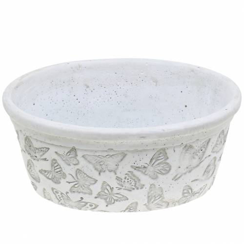 Floristik24 Vaso de plantas branco com borboletas 17cm x 12cm H8cm 2pcs