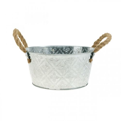 Itens Vaso para vasos, vaso de metal com motivos florais, vaso para flores com alças Ø18cm