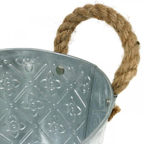 Floristik24 Plantador com alças, tigela de metal, bandeja de flores L31cm