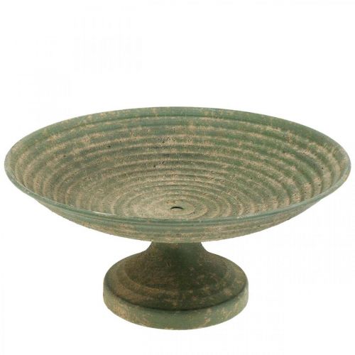 Floristik24 Tigela com pé, tigela decorativa, recipiente de metal, aspecto antigo, Ø26cm Alt.12cm