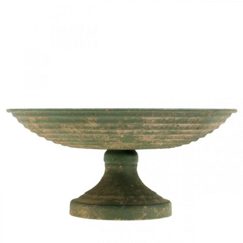 Floristik24 Tigela com pé, tigela decorativa, recipiente de metal, aspecto antigo, Ø26cm Alt.12cm