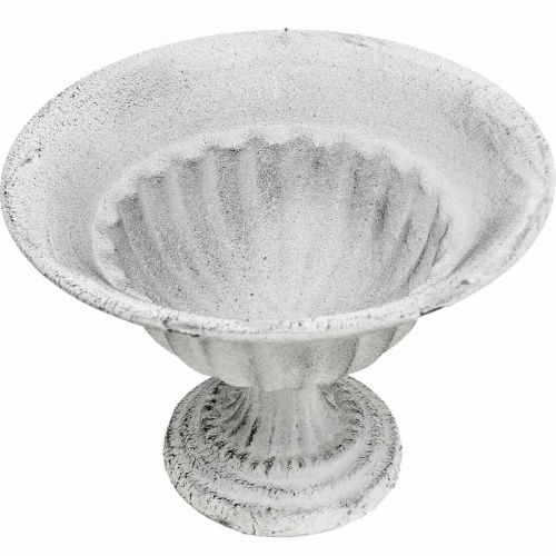 Floristik24 Tigela de copo decorativa branca taça de metal Ø16cm Alt.11,5cm