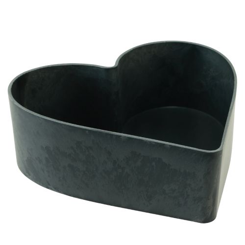 Floristik24 Tigela coração tigela decorativa de plástico antracite 24/21cm conjunto de 2