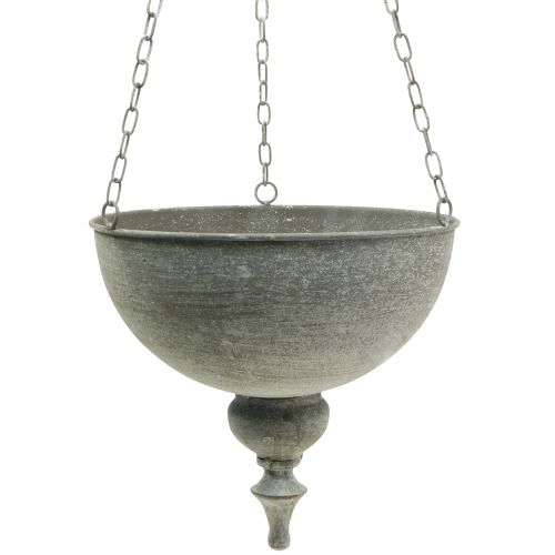 Floristik24 Vaso de plantador para pendurar cinza Ø26cm Alt.23cm