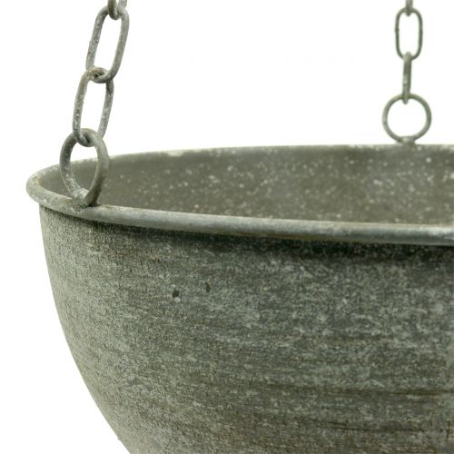 Floristik24 Vaso de plantador para pendurar cinza Ø26cm Alt.23cm