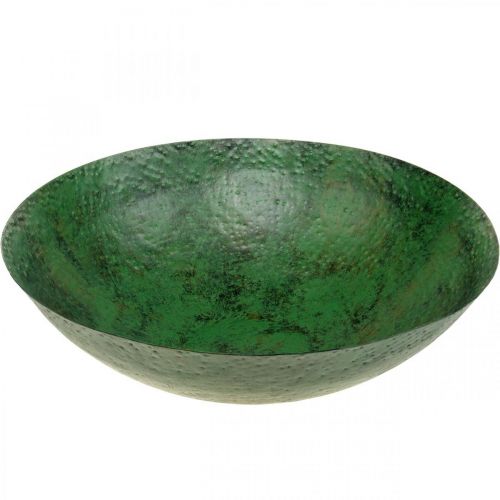Floristik24 Tigela decorativa grande metal verde vintage decoração de mesa Ø42cm