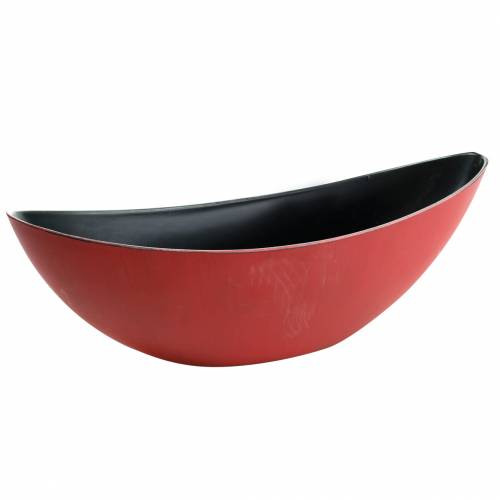 Floristik24 Tigela decorativa oval vermelho, preto 38,5cm x 12,5cm A10cm