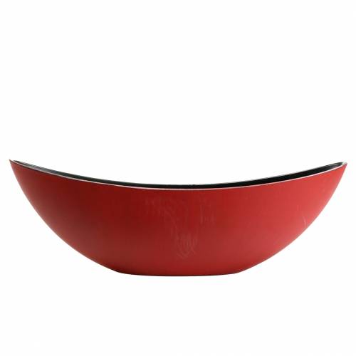 Floristik24 Tigela decorativa oval vermelho, preto 38,5cm x 12,5cm A10cm