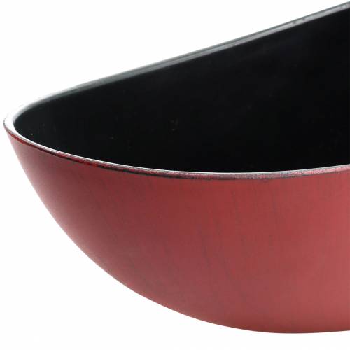 Floristik24 Tigela decorativa oval vermelho, preto 38,5cm x 12,5cm A10cm