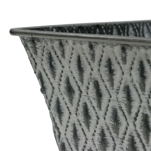 Itens Tigela de zinco com padrão de diamante 30cm × 18cm Alt.15cm