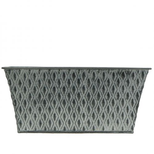 Itens Tigela de zinco com padrão de diamante 30cm × 18cm Alt.15cm