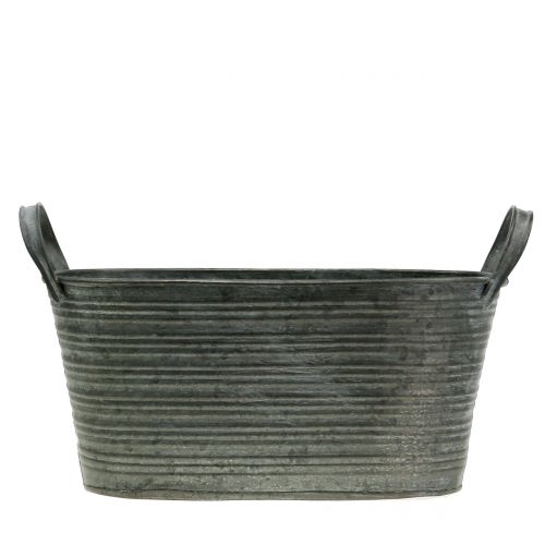 Floristik24 Cuba para plantador de zinco 25cm x 13,5cm Alt.12cm