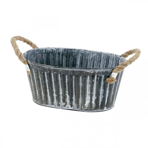 Taça de metal para plantas, taça de flores para plantar, taça decorativa com pegas L22,5 cm